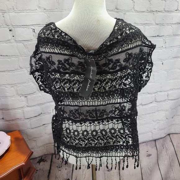 ANABELL fashion black lace top - Picture 3 of 15